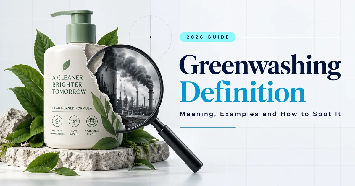 Greenwashing definition illustrated: a product looking greener than it really is