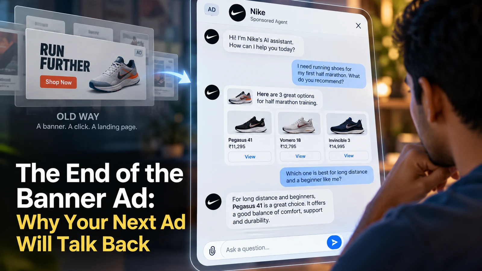 Sponsored agent ad opening a conversation